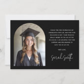 アーエレガントチシンプルクラシック黒写真卒業 サンキューカード (正面)