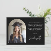 アーエレガントチシンプルクラシック黒写真卒業 サンキューカード (スタンド正面)