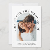 アーエレガントチフォトQRコー結婚ド 招待状 (正面)