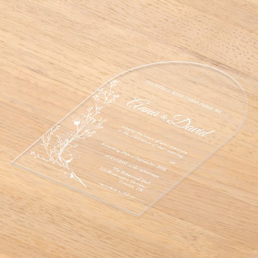 アーエレガントチフローラ結婚式招待状 アクリル招待状 (レイダウン)