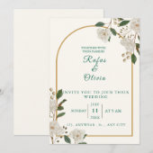 アーエレガントチフローラ結婚式招待状 | 素朴な 招待状 (正面/裏面)