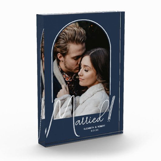 アーエレガントチ結婚のネイビーブルー フォトブロック (左)