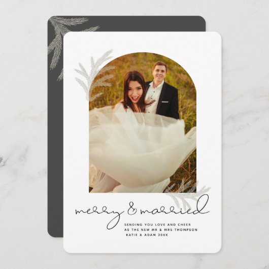 アーエレガントチ メリー| & 結婚したモダンSpruce シーズンカード (正面/裏面)