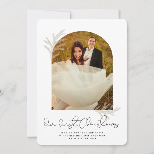 アーエレガントチ |私たちの初めてのクリスマスモダンスプルース シーズンカード (正面)