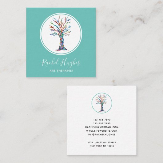 アーエレガントトセラピストツリー スクエア名刺 (正面/裏面)