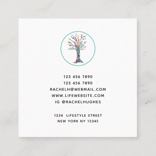 アーエレガントトセラピストツリー スクエア名刺 (裏面)