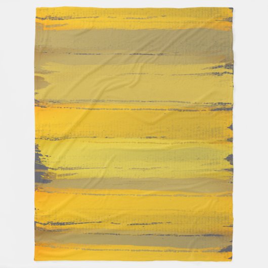 アーエレガントトモダンイエロータウペググレーラグジュアリークラシー フリースブランケット (正面)
