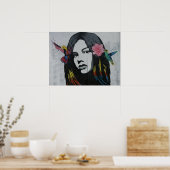 アーカッコいいトスケッチ絵画の女性の女性のモダン芸術 ポスター (キッチン)