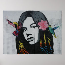 アーカッコいいトスケッチ絵画の女性の女性のモダン芸術 ポスター