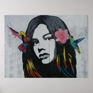 アーカッコいいトスケッチ絵画の女性の女性のモダン芸術 ポスター