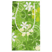 アーカラフルトイラストレーション自然フローラルパターン スモールペーパーバッグ (正面)