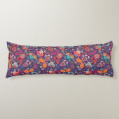 アーカラフルトイラストレーション自然フローラルパターン ボディピロー (正面)