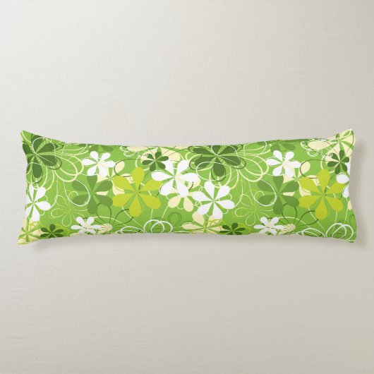 アーカラフルトイラストレーション自然フローラルパターン ボディピロー (正面)