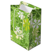 アーカラフルトイラストレーション自然フローラルパターン ミディアムペーパーバッグ (正面アングル)