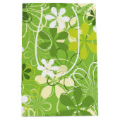 アーカラフルトイラストレーション自然フローラルパターン ミディアムペーパーバッグ (正面)