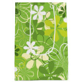 アーカラフルトイラストレーション自然フローラルパターン ミディアムペーパーバッグ (裏面)