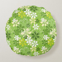 アーカラフルトイラストレーション自然フローラルパターン ラウンドクッション