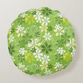 アーカラフルトイラストレーション自然フローラルパターン ラウンドクッション (裏面)