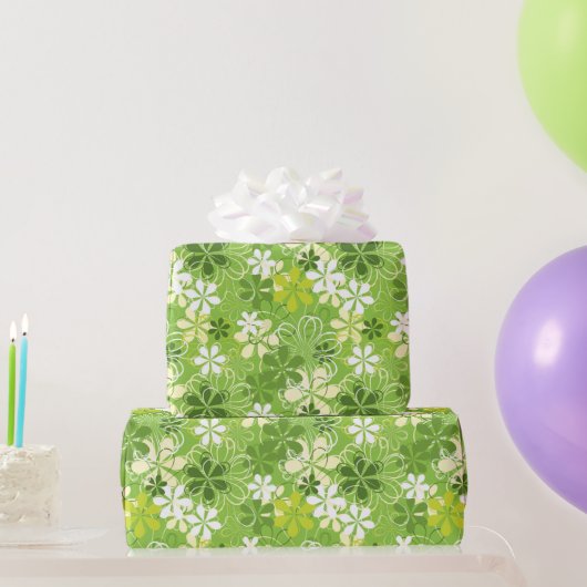 アーカラフルトイラストレーション自然フローラルパターン ラッピングペーパー (パーティーギフト)