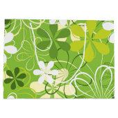 アーカラフルトイラストレーション自然フローラルパターン ラージペーパーバッグ (裏面)