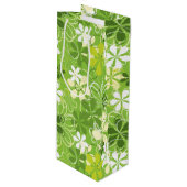 アーカラフルトイラストレーション自然フローラルパターン ワインギフトバッグ (正面アングル)