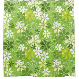 アーカラフルトイラストレーション自然フローラルパターンSh シャワーカーテン