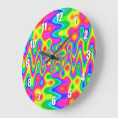アーカラフルトサイケデリックウォールクロック ラージ壁時計 (傾斜)