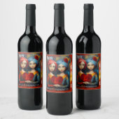 アーカラフルトソウルシスターハッピーバレンタインデー ワインラベル (ボトル)