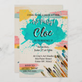 アーカラフルトパーティの招待状絵を描シ 招待状 (正面/裏面)