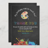 アーカラフルトパーティーインクスプラッシュシャルボード誕生日 サンキューカード (正面/裏面)