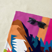 アーカラフルトポップ・アートのウルフポートレート ビーチタオル (インサイチュ)