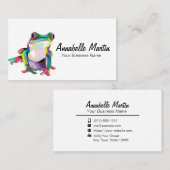 アーカラフルトポップ・アートのツリーカエル 名刺 (正面/裏面)