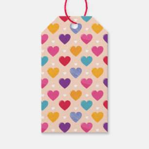 アーカラフルトポップ・アートのハートパターン ギフトタグ