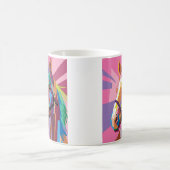 アーカラフルトポップ・アートのホースポートレート コーヒーマグカップ (中央)