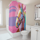 アーカラフルトポップ・アートのホースポートレート シャワーカーテン (インサイチュ)