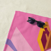 アーカラフルトポップ・アートのホースポートレート ビーチタオル (インサイチュ)