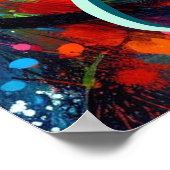 アーカラフルトポップ・アートのボクサードッグティール(緑がかった色)ブルードッグ ポスター (角)