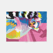 アーカラフルトポップ・アートのルムールポートレート フリースブランケット (正面(横))