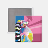 アーカラフルトポップ・アートのルムールポートレート マグネット (正面/裏面)