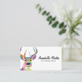 アーカラフルトポップ・アートの鹿 名刺 (スタンド正面)