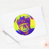 アーカラフルトポップ・アートの・ウルフマン ラウンドシール (封筒)