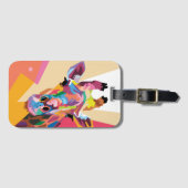 アーカラフルトポップ・アートの・キリンポートレート ラゲッジタグ (正面横)