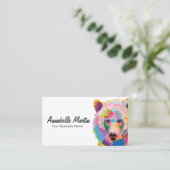 アーカラフルトポップ・アートの・グリズリー・ベア 名刺 (スタンド正面)