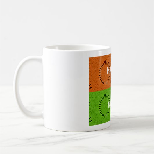 アーカラフルトポップ・アートの・コラージュ&ハクナ・マタタのメッセージ コーヒーマグカップ (左)