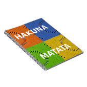 アーカラフルトポップ・アートの・コラージュ&ハクナ・マタタのメッセージ ノートブック (右側)