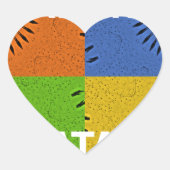 アーカラフルトポップ・アートの・コラージュ&ハクナ・マタタのメッセージ ハートシール (正面)