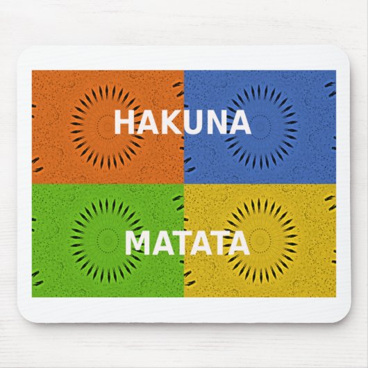 アーカラフルトポップ・アートの・コラージュ&ハクナ・マタタのメッセージ マウスパッド (正面)