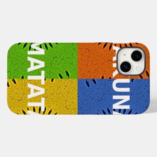 アーカラフルトポップ・アートの・コラージュ&ハクナ・マタタのメッセージ Case-Mate iPhoneケース (裏面 (横))