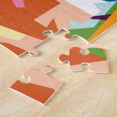 アーカラフルトポップ・アートの・タイガーポートレート ジグソーパズル (側面)