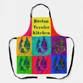 アーカラフルトポップ・アートの・ボストンテリアエプロン エプロン (正面)